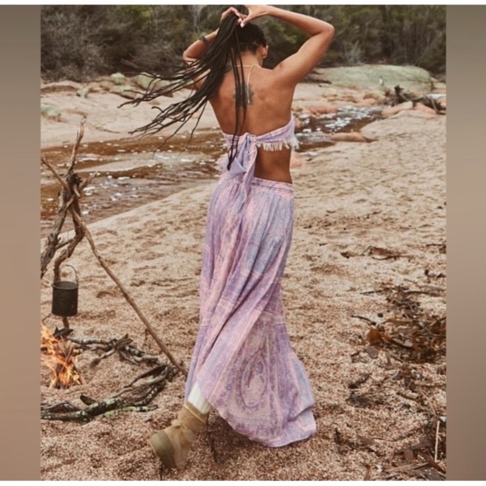 NWT Spell Farrah half moon maxi skirt